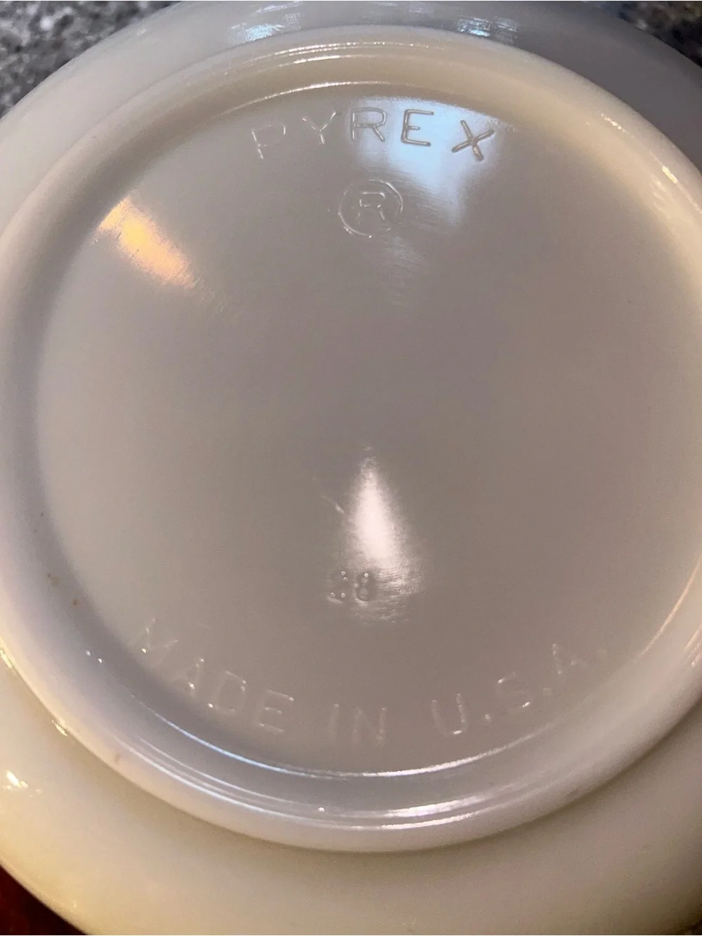 Vintage PYREX White Ribbed Milk Glass Mixing Bowl USA